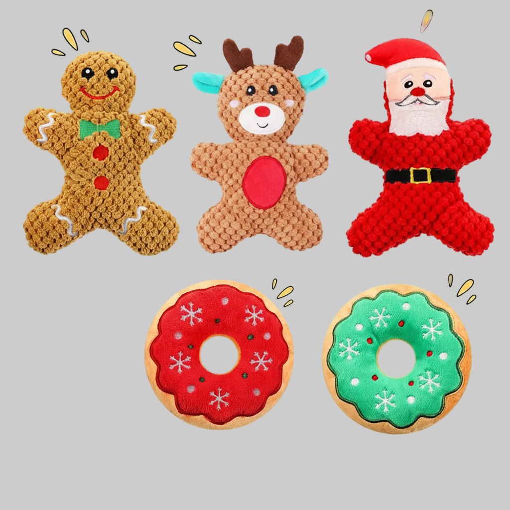 Set de 5 Peluches de Noël